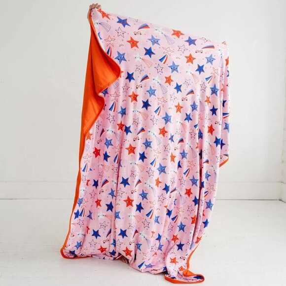 Little Sleepies Other - Home By Littlesleepies Bamboo Cloud Blanket Pink Stars & Stripes, 50 x 50 inches